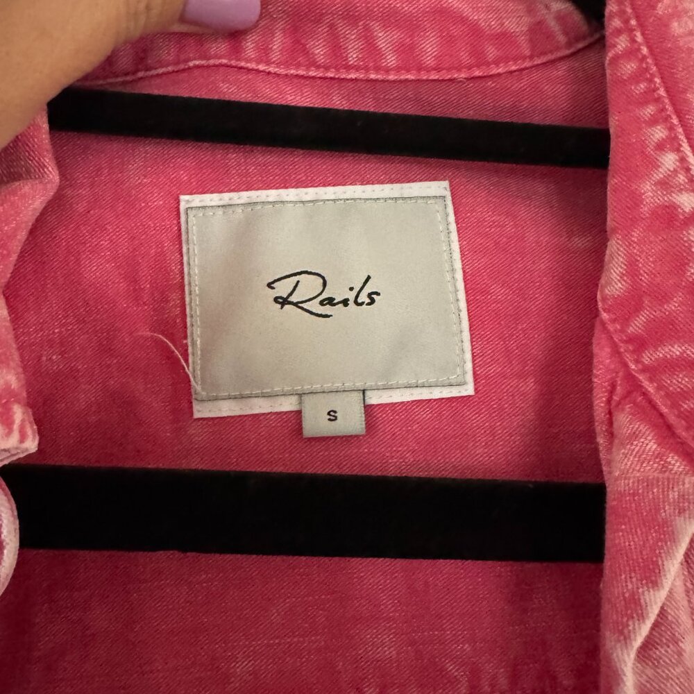 Rails Red Distressed Button-Up, Size S - image 4